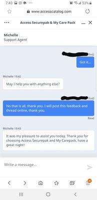 Chat with representative of Access Securepak