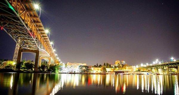 A view from the docks at night!