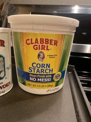 Who would use a big container of cornstarch? ME!  Baking and cooking big container comes in handy!