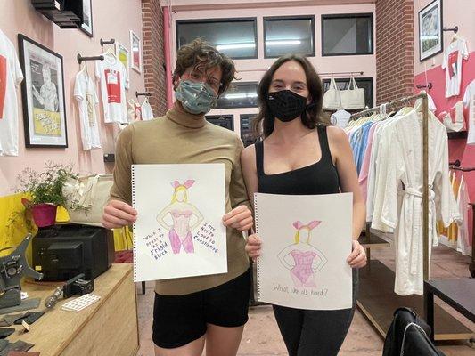 Me and a friend with our Legally Blonde t shirt designs