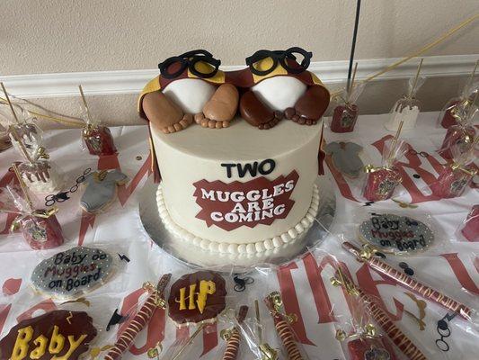 Harry potter baby shower Marble cake