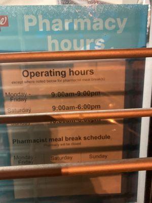 Hours posted which are incorrect.