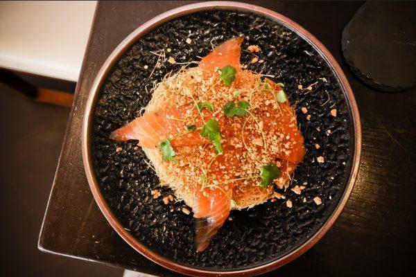 HONEY & SPICY CURED SALMON KNAFEH