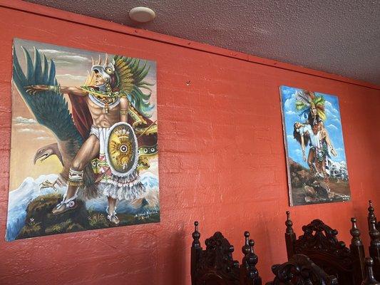 Aztec warrior paintings