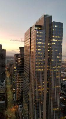 High rise window cleaning. A look from the top.