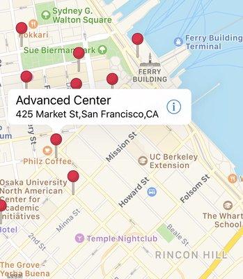 Location as shown on the app