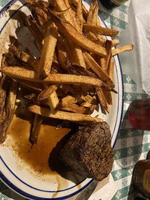 Petite Filet Mignon with hand cut French Fry's Mouth Watering Deliciousness