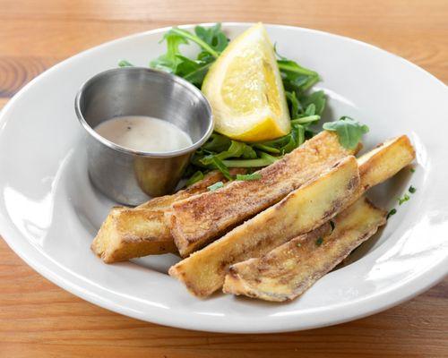 Eggplant Fries

With tahini date sauce