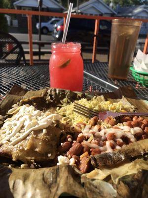 Tamale with Strawberry Margarita