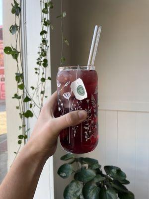 Red raspberry leaf tea with elderberry elixir