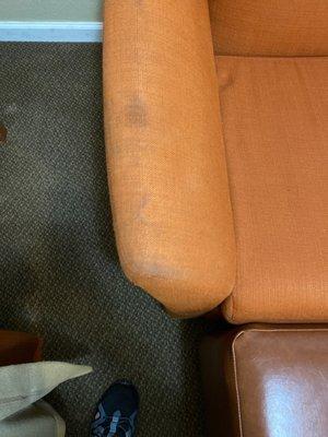 Stains? Armrest from chair.