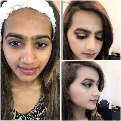 Makeup before and after