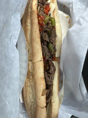 Large Steak Sub Special with Hot Peppers