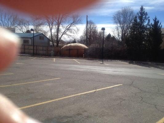 Weird giant wooden egg thing next door to the library