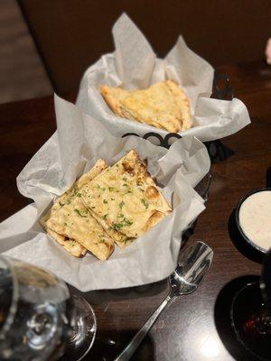 Garlic Naan and Potato & Cheese Naan