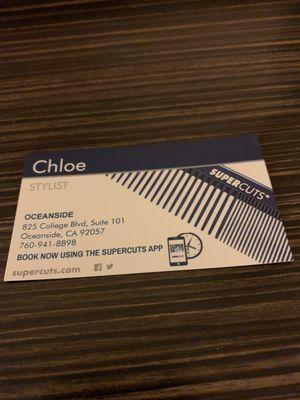 Chloe Stylist Business Card.