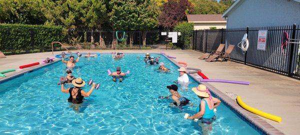 Strength training at the pool