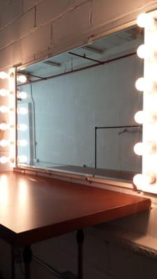 Hair & Makeup Station. Mirror is 4' x 26". Lighting w/ Dimmer.