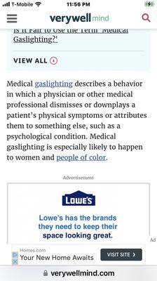 Medical Gaslighting is not to be taken lightly and most of the time you don't even know it's being gone to you until after the fact