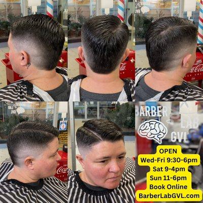 Different style fades, book appointment online at BarberLabGVL.com