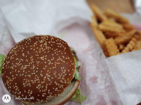 Burger and fries