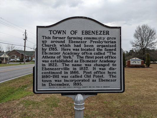 Town of Ebenezer Historical Marker, Rock Hill