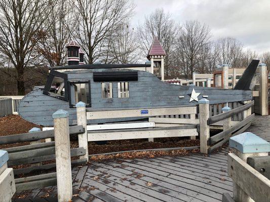 Cool (but weathered) helicopter at the kiddy playground (photo taken February 2020)