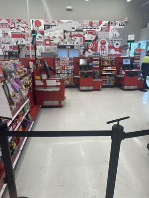 They won't allow self checkout even with the machines fully operational. Why should I be forced to wait in line to checkout with 1 item?