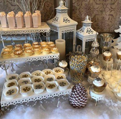 Winter Wonderland Dessert table closeup!
 @L'Escale