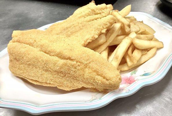 Catfish with fries