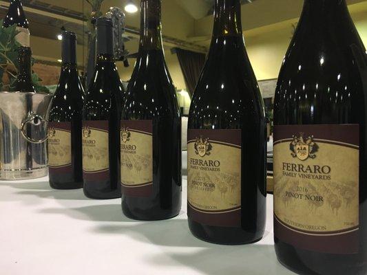 5 Pinots entered at First Taste of Oregon 2020 for Ferraro Family Vineyards.