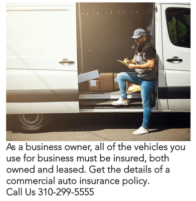 As a business owner, all of the vehicles you use for business must be insured, both owned and leased. Get the details of a commercial auto i