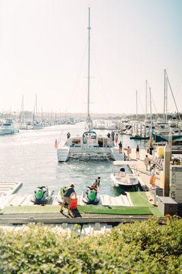 Aolani Catamaran is located at the Sheraton Harbor Island Hotel