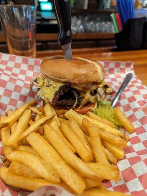 Ghost hole burger and fries