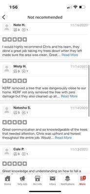 These are five star reviews that yelp has taken down on my page. ‍