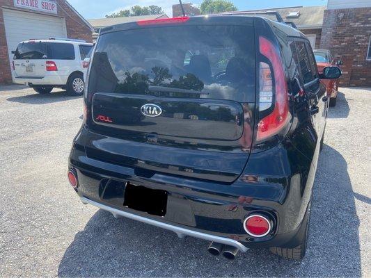 Fixed up my Kia Soul after I was rear-ended