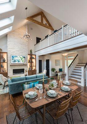 Quarter Sawn Oak Flooring, Recessed Cherry Tray Ceilings, and Craftsman Staircase