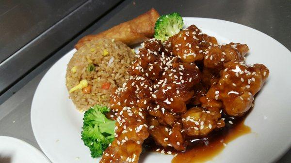 Coconut shrimp and sesame chicken