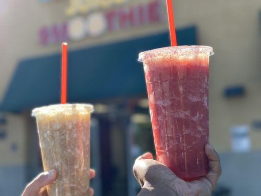 Celery & Apple and  GOLD (Ginger, Orange, Lemon, and Apple) + Pomegranate