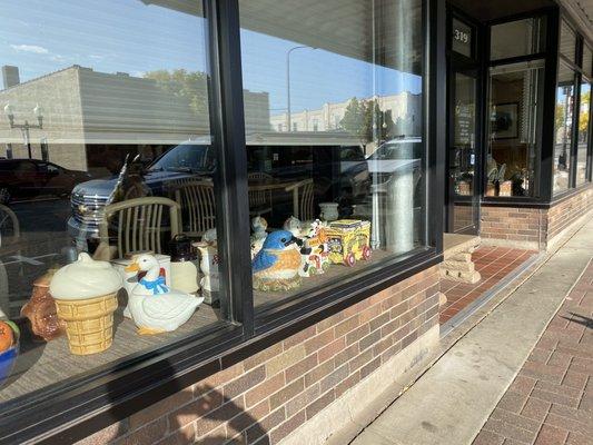 Cookie jars in the window