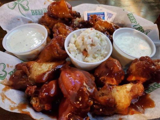 Traditional wing night is back! 99 cent wings on Wednesdays - Honey BBQ and Bourbon Glaze with slaw