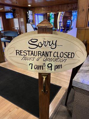 Restaurant hours