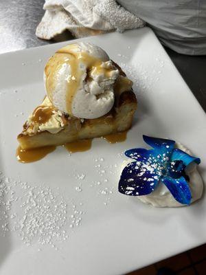 White Chocolate bread pudding with vanilla gelato