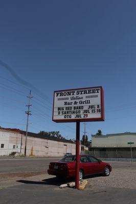 Check out our reader board when you drive by Front Street Station