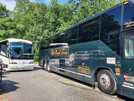 Two of our buses back from a great run