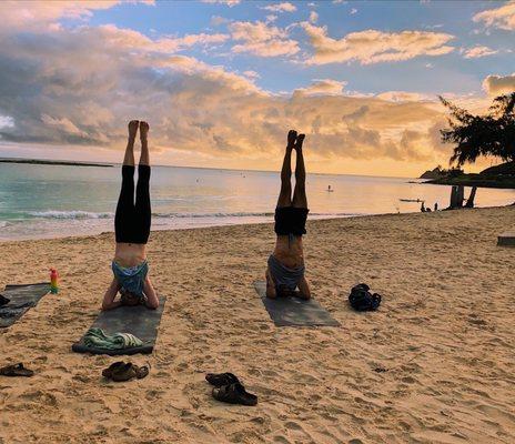 Sunrise yoga in January!