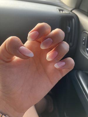 French manicure with sns and tips.