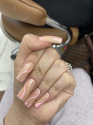 Nude Acyrlic with simple design