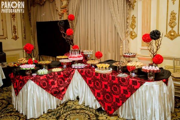 Black & Red Theme with candies and assorted mini desserts