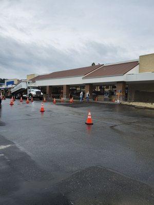 Parking lot being paved